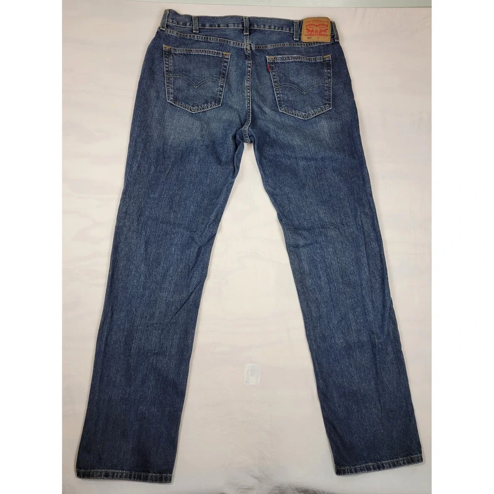 Levis 559 Relaxed Straight Jeans Mens 38x36 Blue Denim Medium Wash 01559-2765